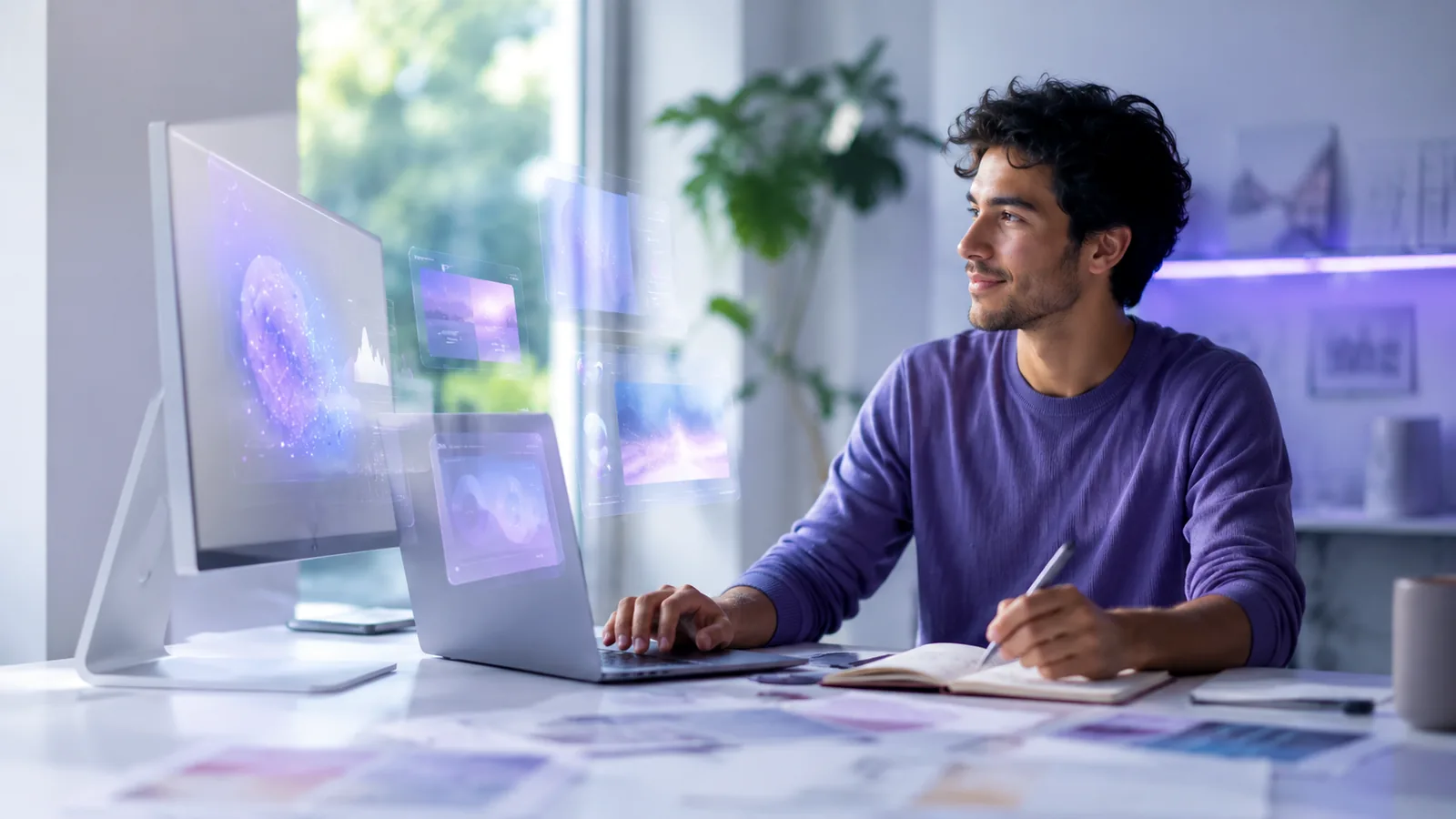 A collaborative team using AI technology to create future opportunities